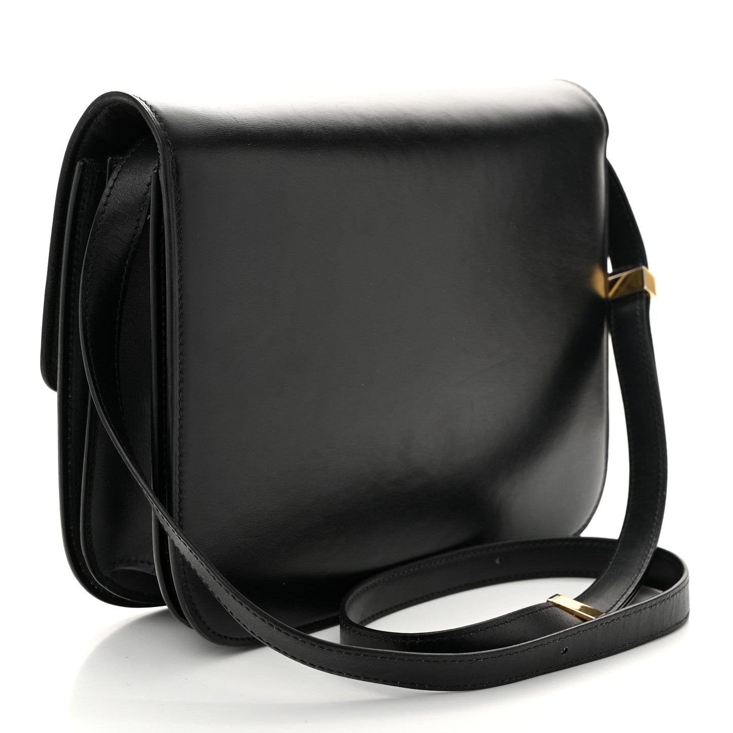 Box Calfskin Medium Classic Box Flap Bag Black