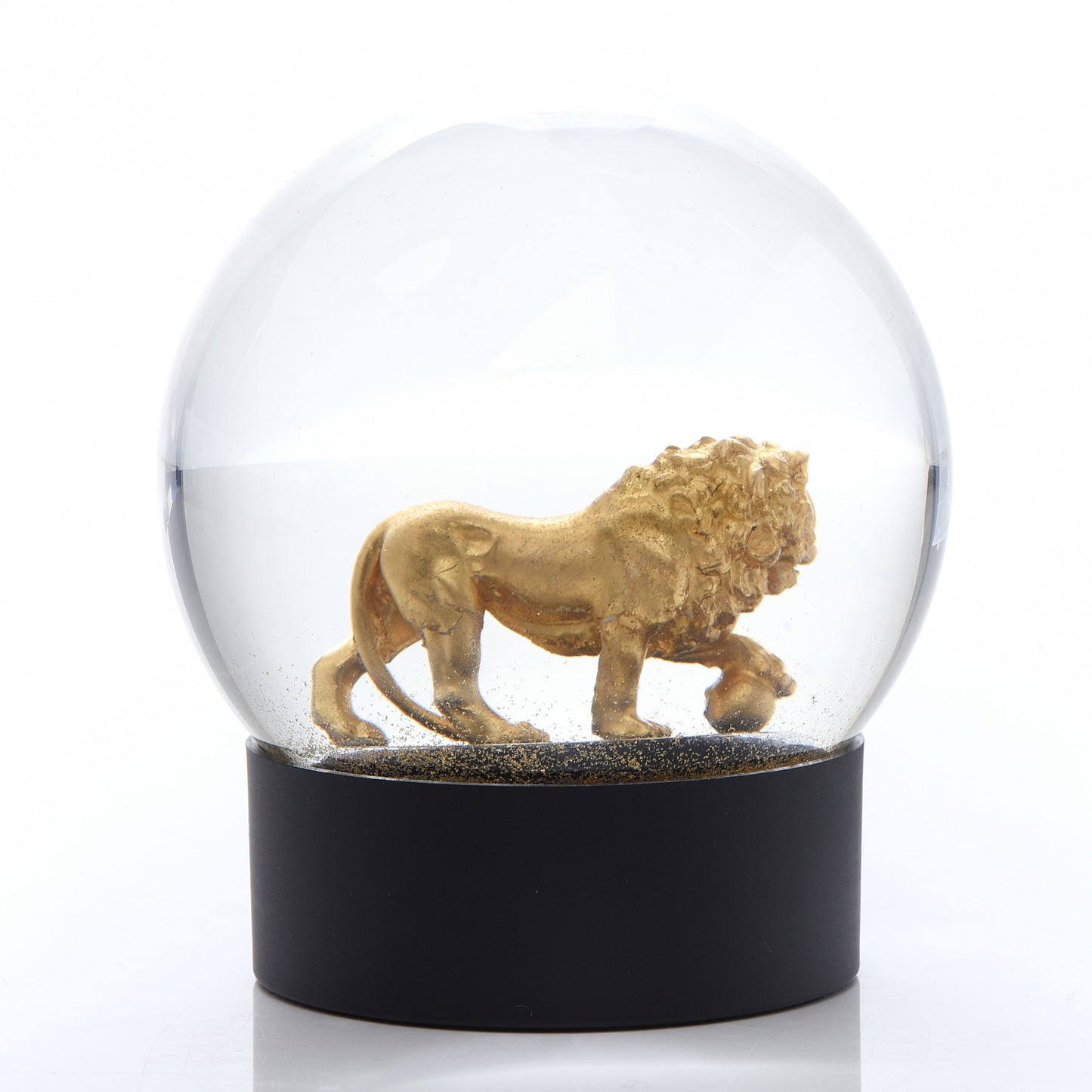 Glass Lion Snow Globe