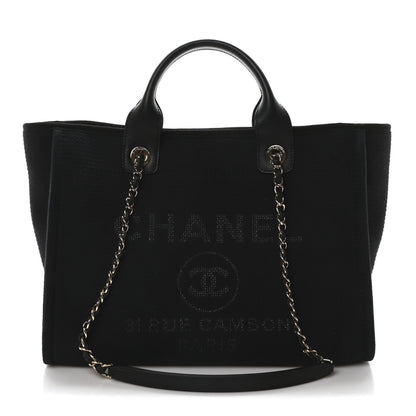 Chanel Mixed Fibers Small Deauville Tote Navy Blue 1 of 12