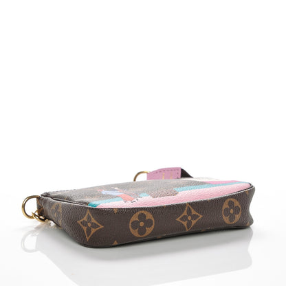 Louis Vuitton Monogram 2016 Christmas Animation Mini Pochette Accessories Rose Ballerine 4 of 6