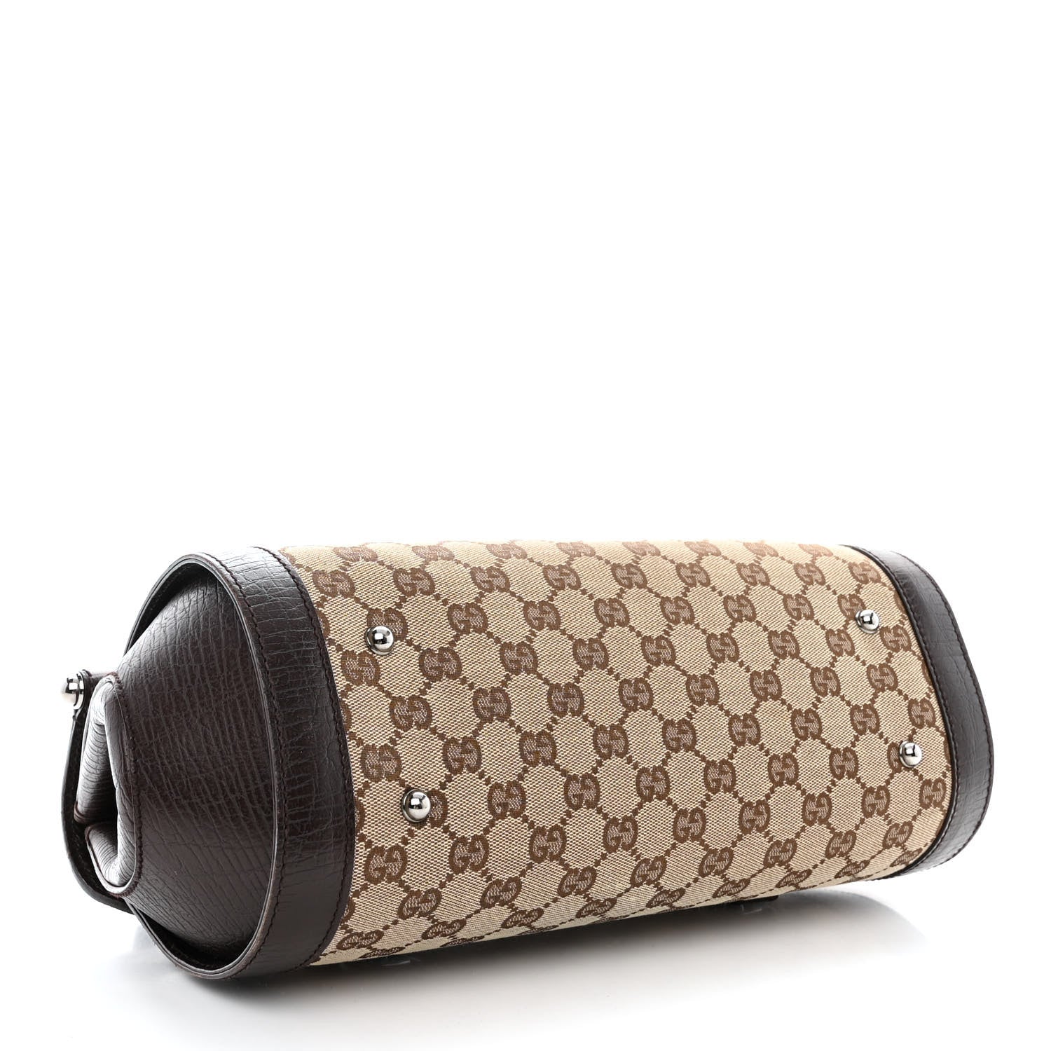 Gucci Monogram Bamboo Bullet Bag Dark Brown 4 of 12