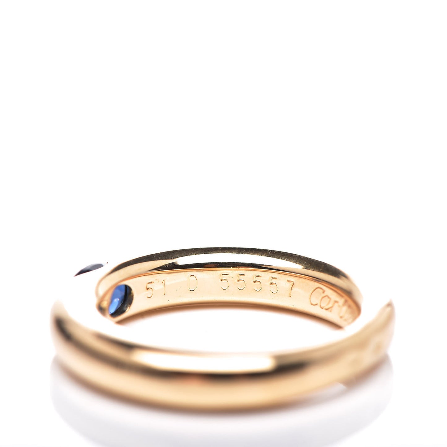 18K Yellow Gold Blue Sapphire Ellipse Oval Cut Ring 51 5.75