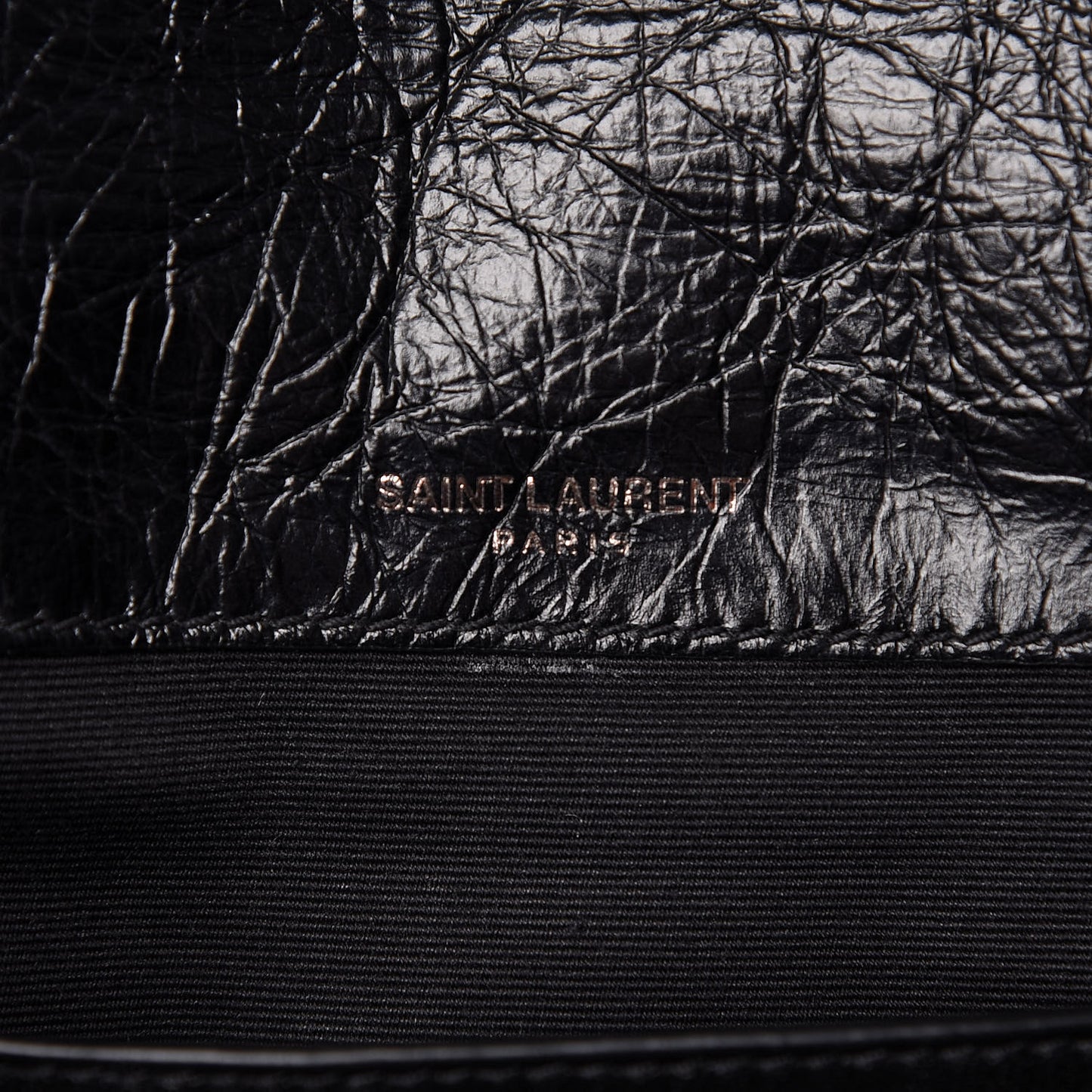 Crinkled Calfskin Matelasse Monogram Baby Niki Chain Satchel Black