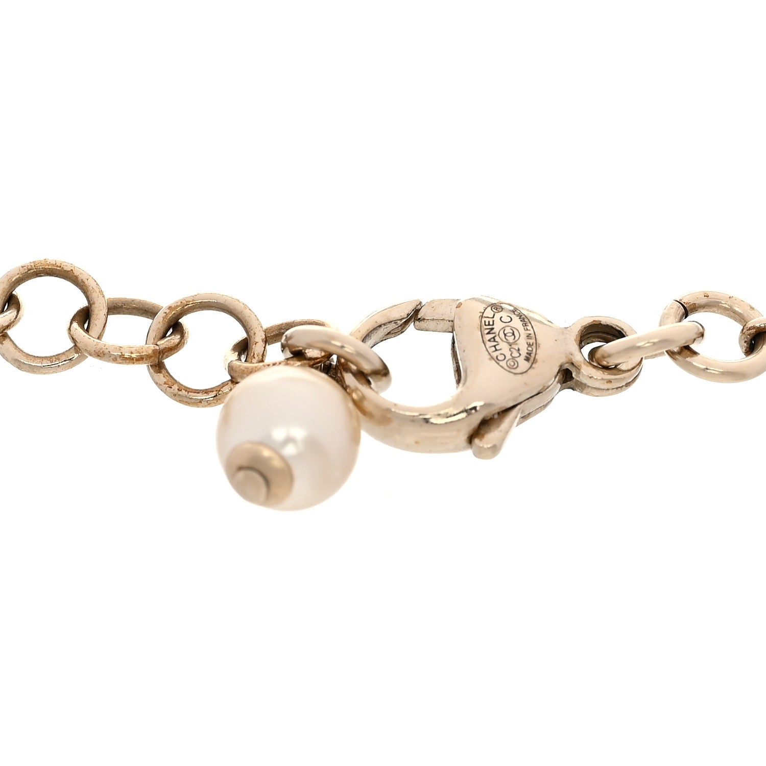 Chanel Pearl Crystal CC Bracelet Gold 4 of 6