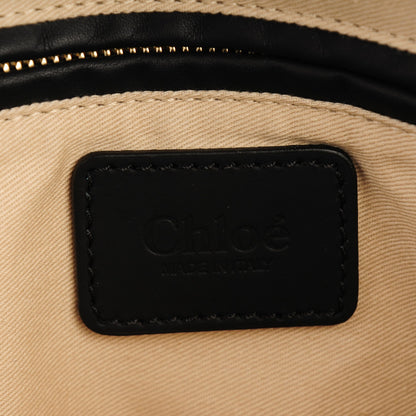 Chloe Calfskin Medium Marcie Metal Bar Trim Satchel Black 8 of 9