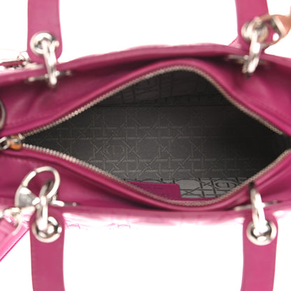 Christian Dior Lambskin Cannage Medium Lady Dior Fuchsia 6 of 10