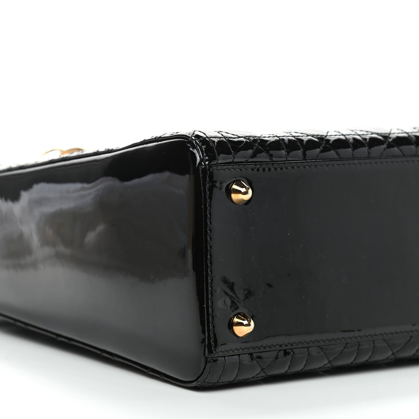 Patent Cannage Large Lady Dior Black