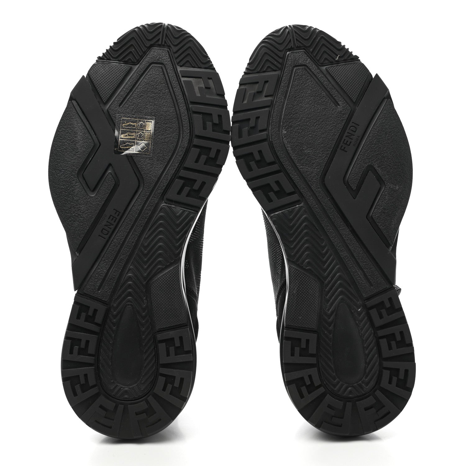 Fendi Nylon Lycra FF Womens Fendi Flow Low Top Sneakers 37 Black Silver Anthracite 5 of 9