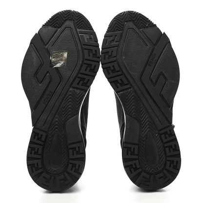 Fendi Nylon Lycra FF Womens Fendi Flow Low Top Sneakers 37 Black Silver Anthracite 5 of 9