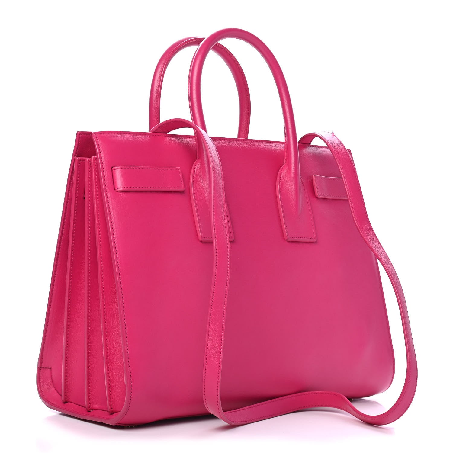 Saint Laurent Calfskin Small Sac De Jour Lipstick Fuchsia 2 of 6