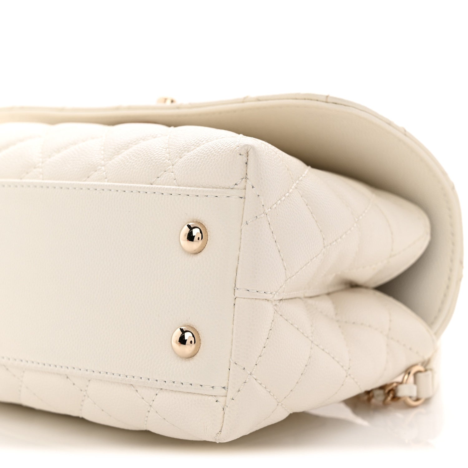 Chanel Caviar Quilted Mini Coco Handle Flap White 10 of 11