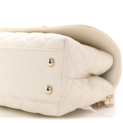 Chanel Caviar Quilted Mini Coco Handle Flap White 10 of 11