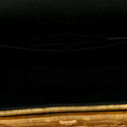 Chanel Metallic Calfskin Crocodile Embossed Cocodile Small Double Flap  Gold 5 of 10