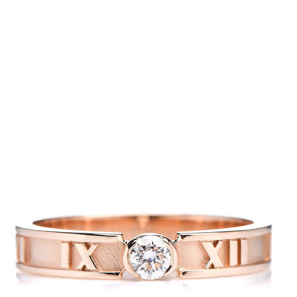 Tiffany 18K Rose Gold Diamond Atlas Closed Narrow Ring 50 5.25 1 of 7