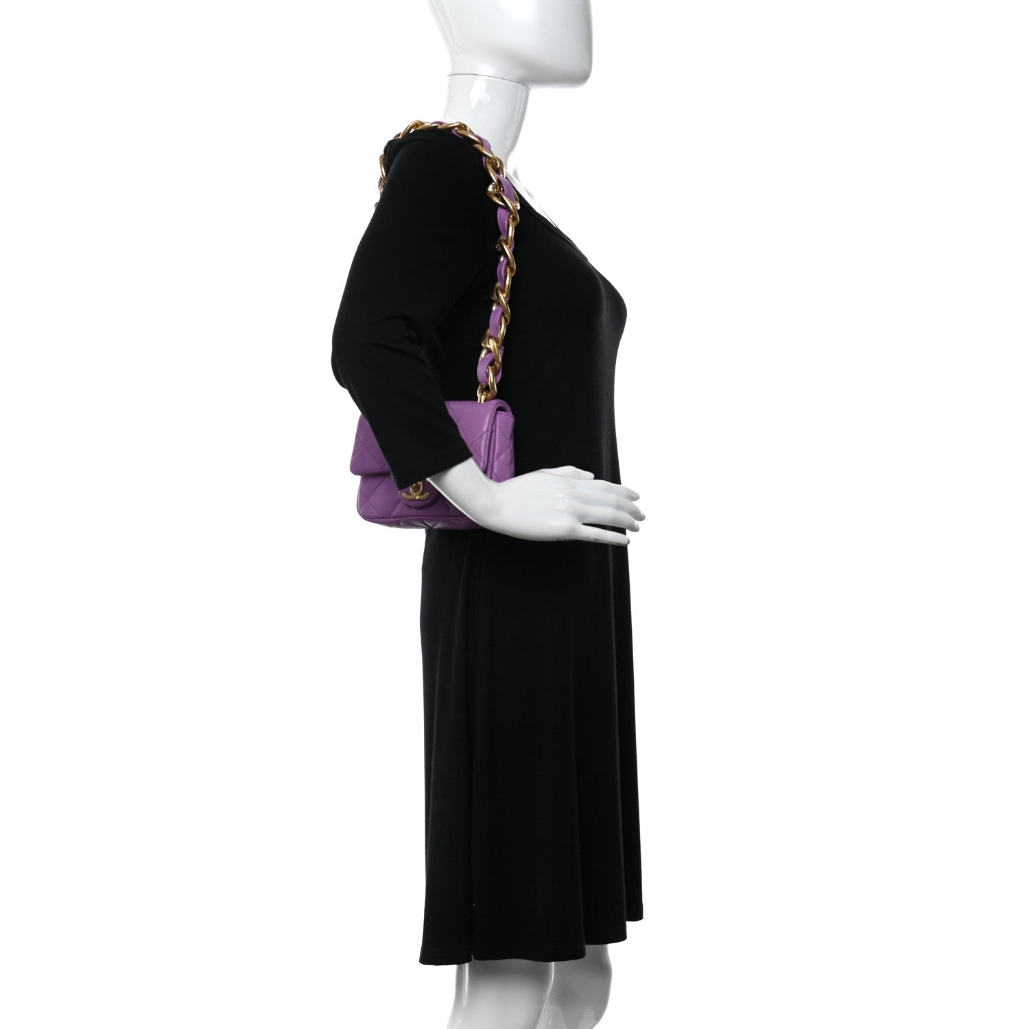 Chanel Lambskin Quilted Mini Funky Town Flap Purple 2 of 11