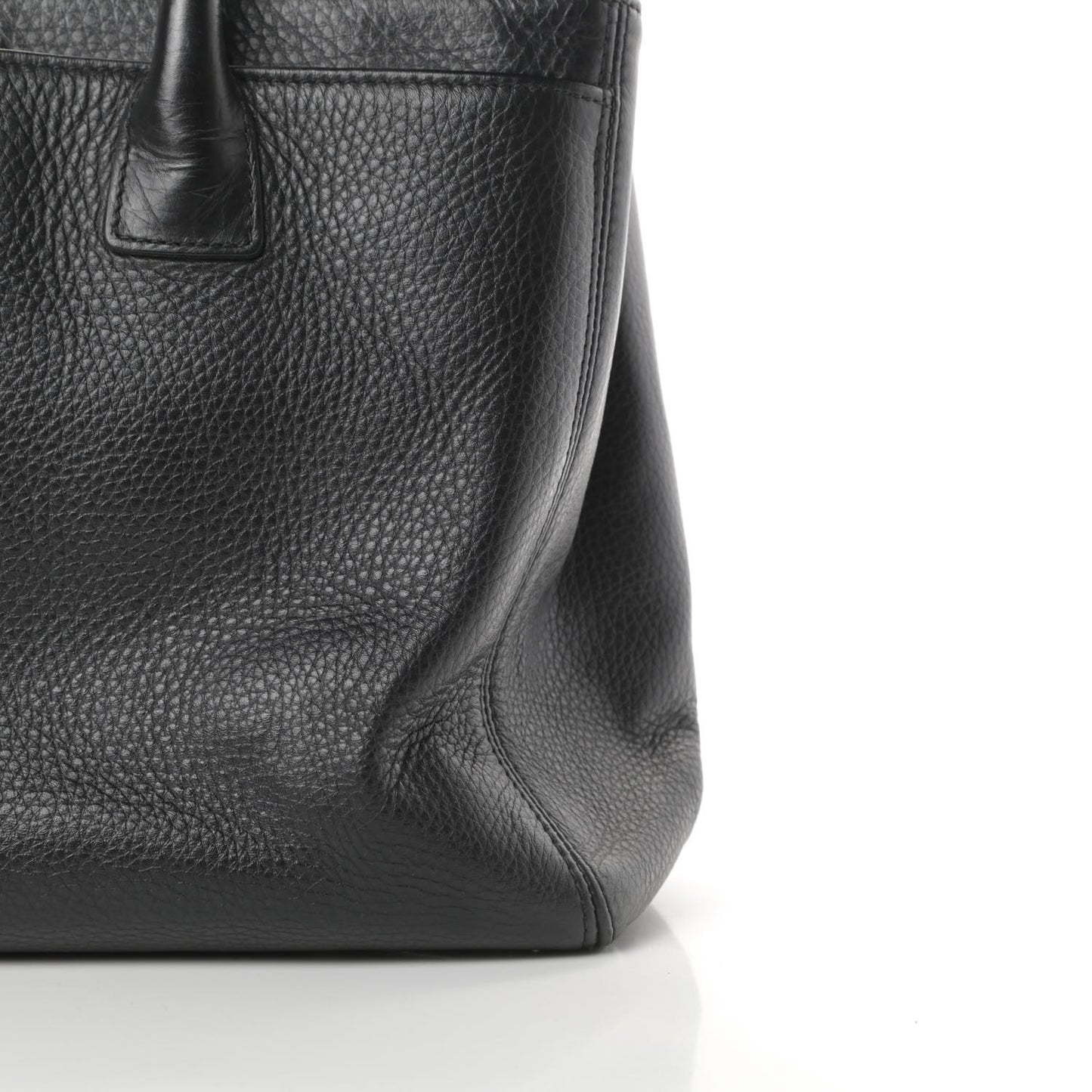 Calfskin Cerf Executive Shopper Tote Black