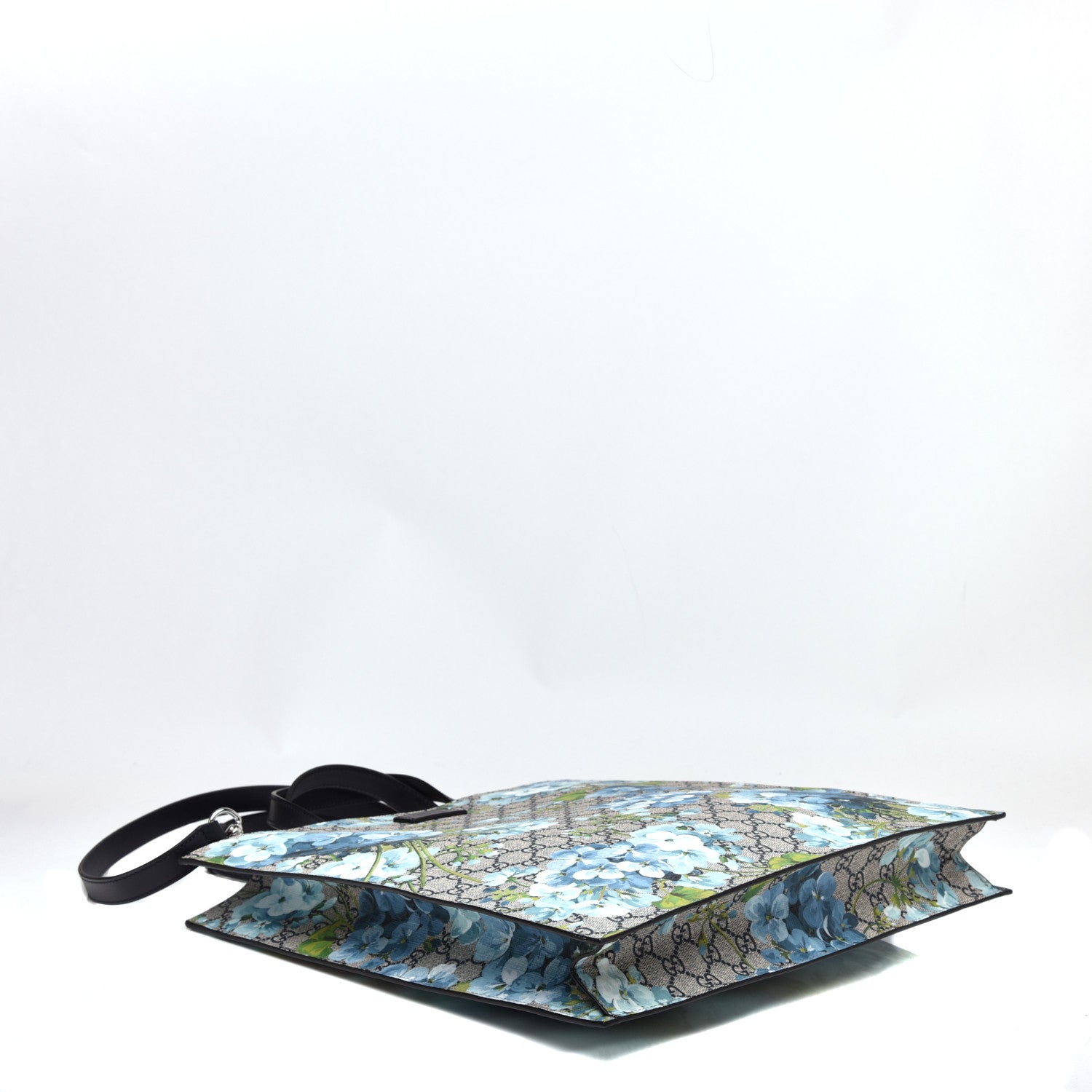 Gucci Soft GG Supreme Monogram Blooms Vertical Tote Blue 4 of 9