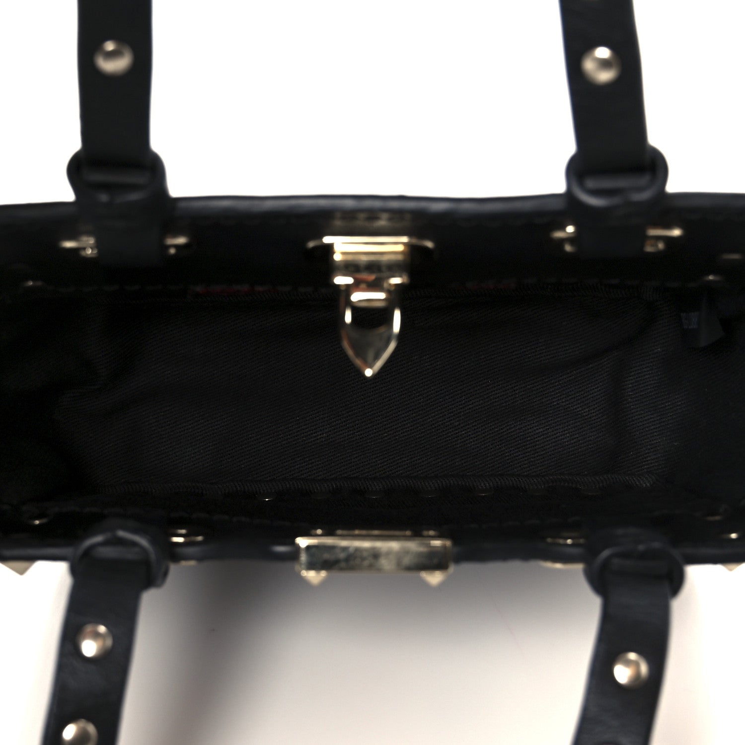 Valentino Garavani Vitello Micro Rockstud Tote Black 5 of 10