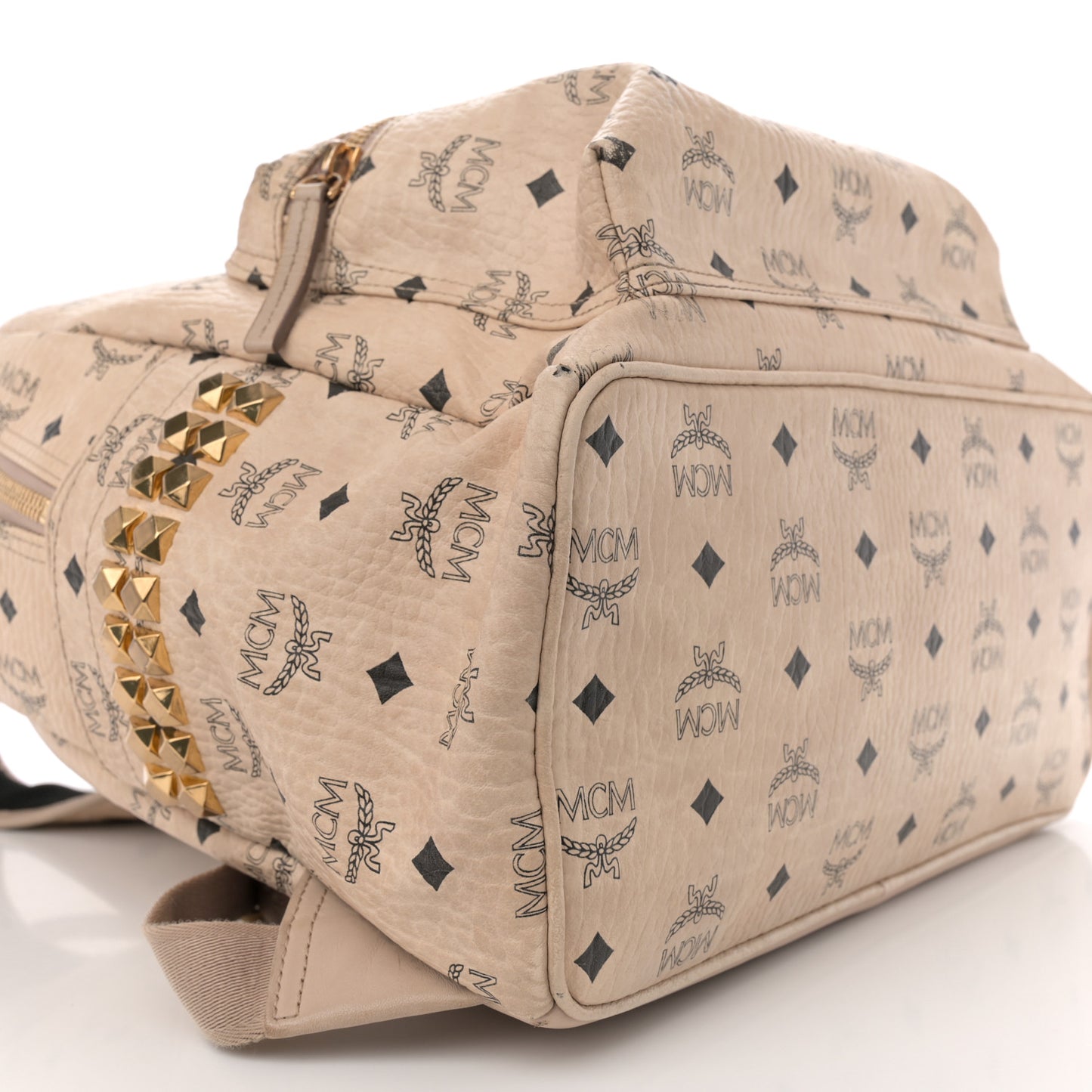 Visetos Large Side Studs Stark Backpack Beige