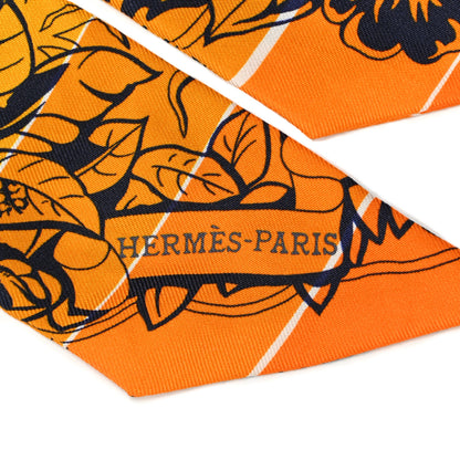 Hermes Silk Jungle Love Rainbow Twilly Orange 3 of 5