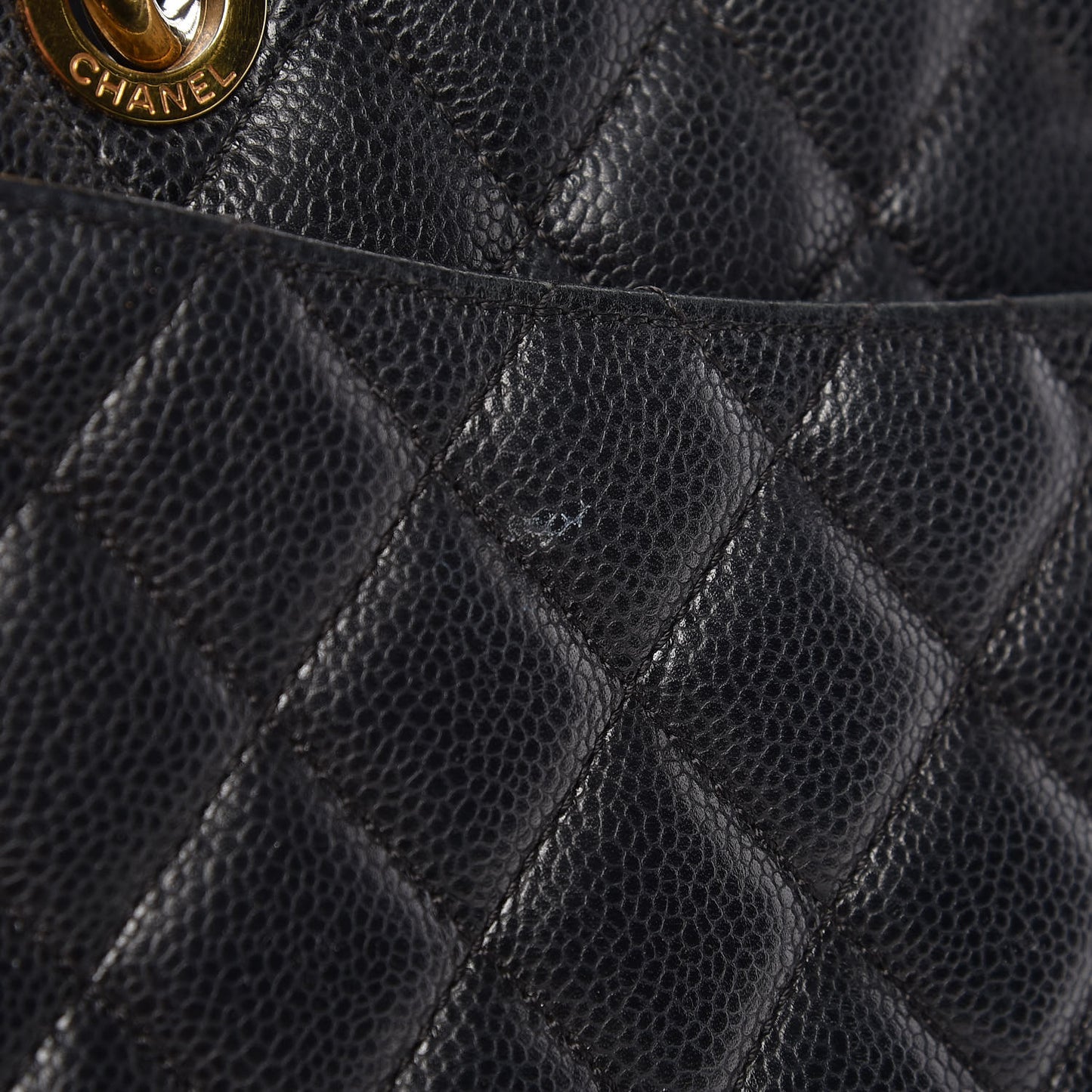 Caviar Quilted Grand Shopping Tote GST Black