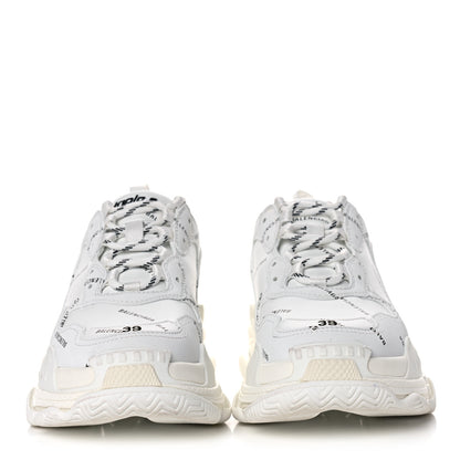 Balenciaga Technical Fabric Allover Logo Mens Triple S Sneakers 39 White Black 2 of 7