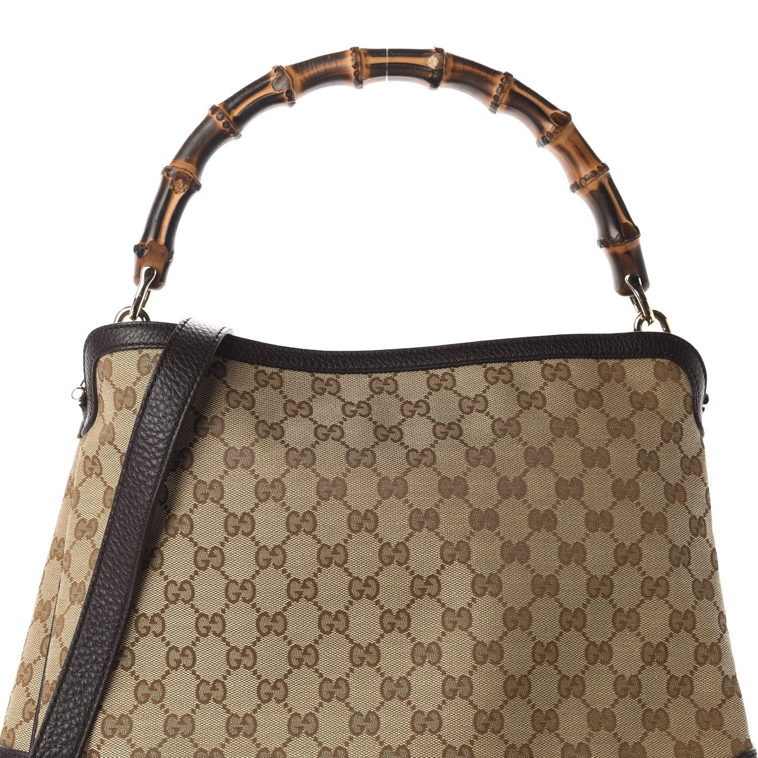 Gucci Monogram Medium Diana Bamboo Shoulder Bag Dark Brown 9 of 9