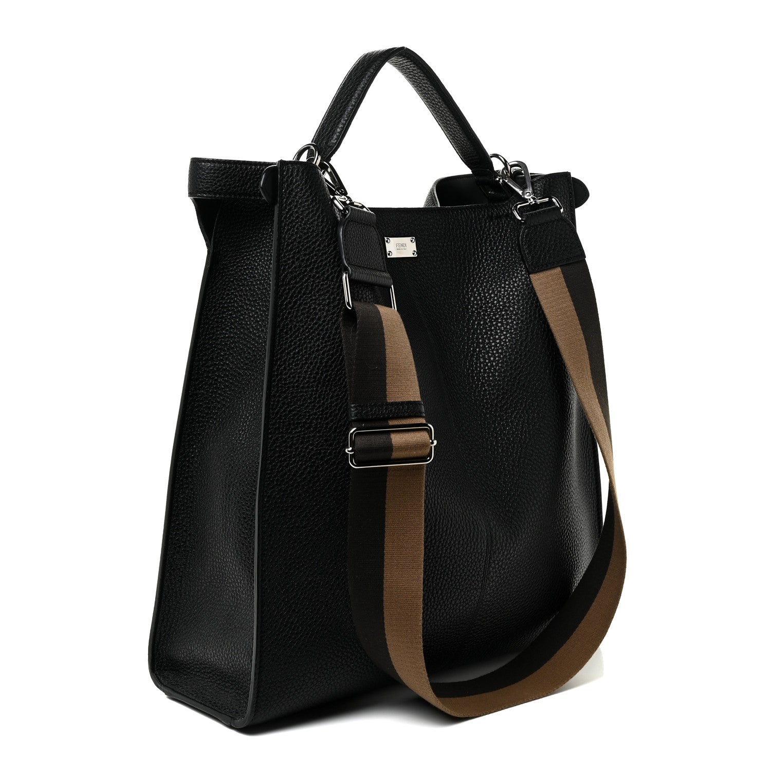 Fendi Cuoio Romano Peekaboo X-Lite Fit Black Giallo Fluo 2 of 9