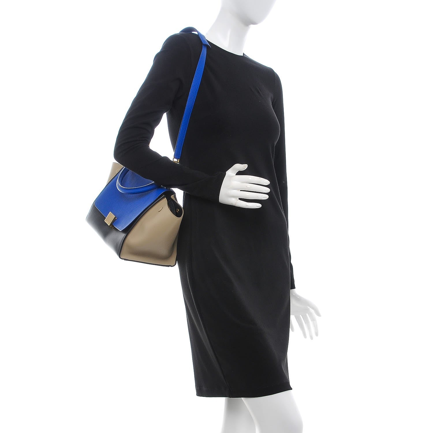 Celine Elephant Calfskin Small Tri-color Trapeze 2 of 12