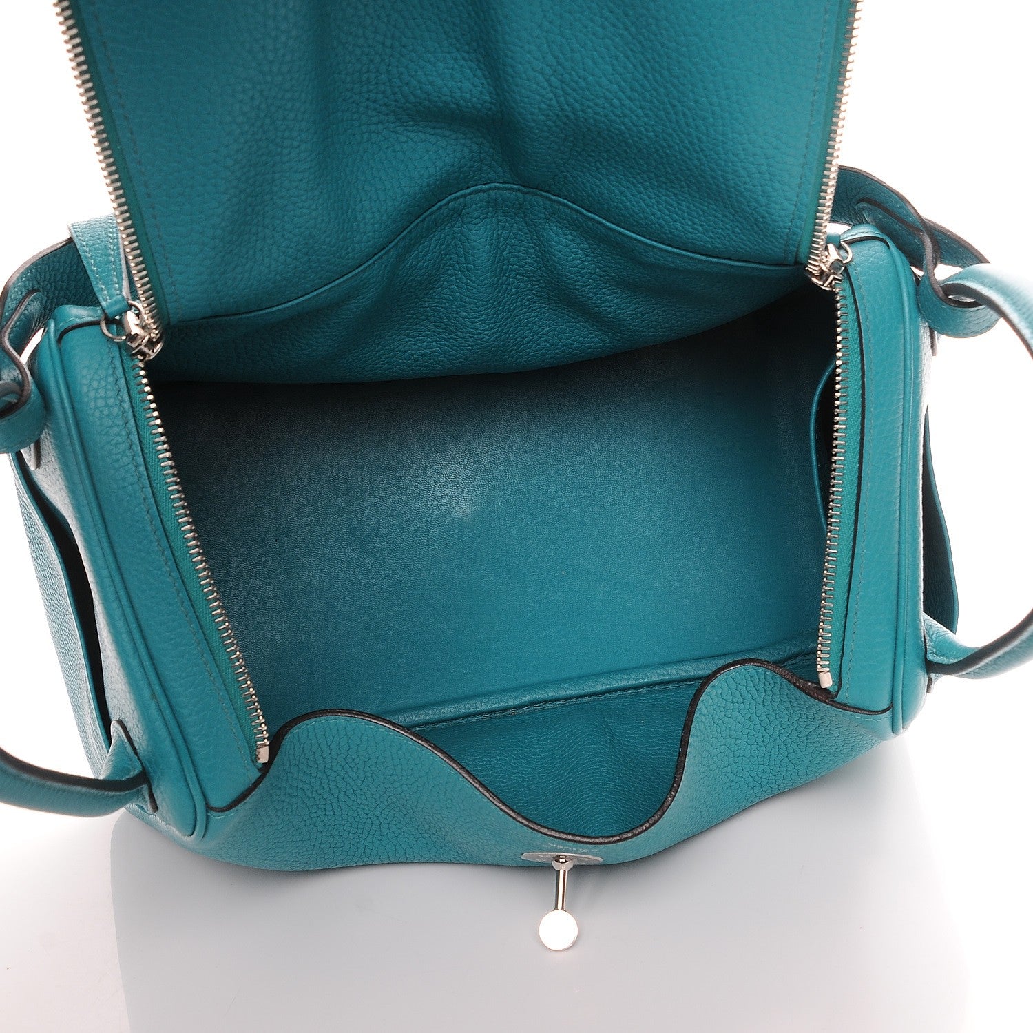 Hermes Taurillon Clemence Lindy 26 Bleu Paon 5 of 7