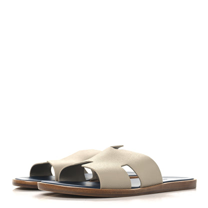 Hermes Epsom Mens Izmir Sandals 43 Blanc Gomme Bleu Celeste 4 of 9