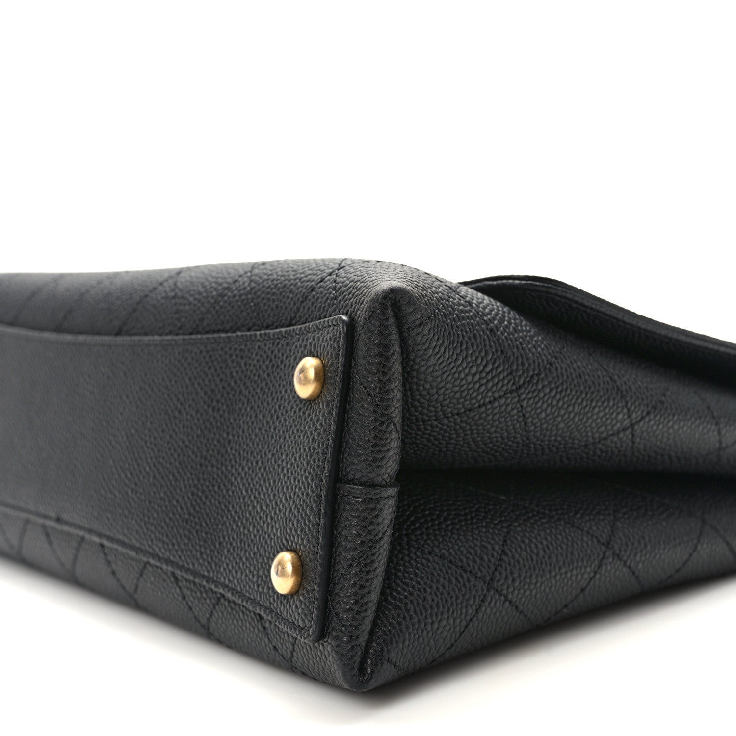 Chanel Grained Calfskin Stitched Flap Black 10 of 13