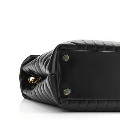Saint Laurent Calfskin Y Quilted Monogram Large Loulou Chain Satchel Black 8 of 9
