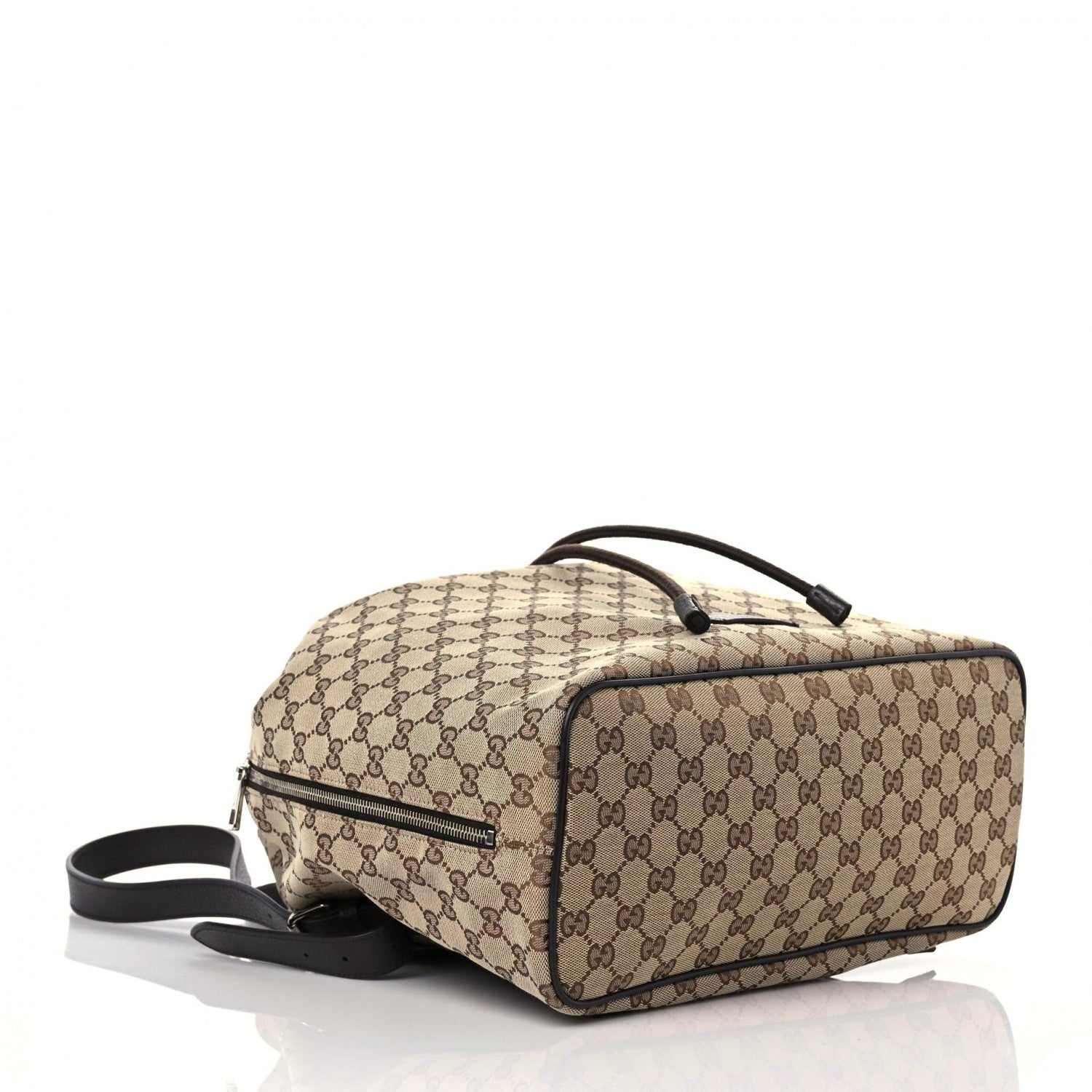 Gucci Monogram Dollar Calfskin O Drawstring Backpack Beige Ebony Testa di Moro Dark Chocolate 5 of 13