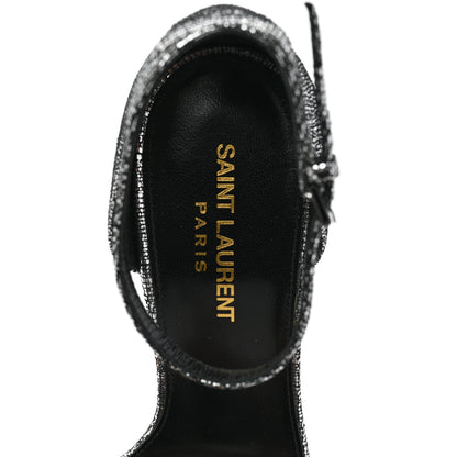 Saint Laurent Metallic Calfskin Opyum 110 Sandals 38.5 Argento 7 of 7