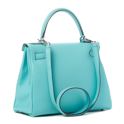 Hermes Togo Kelly Retourne 28 Bleu Atoll 2 of 31
