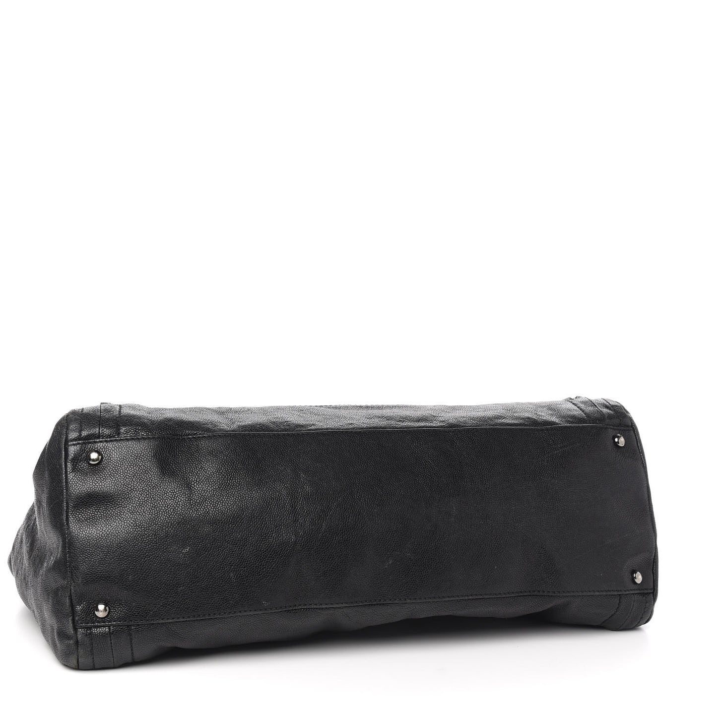 Glazed Caviar East West Modern Chain Tote Black