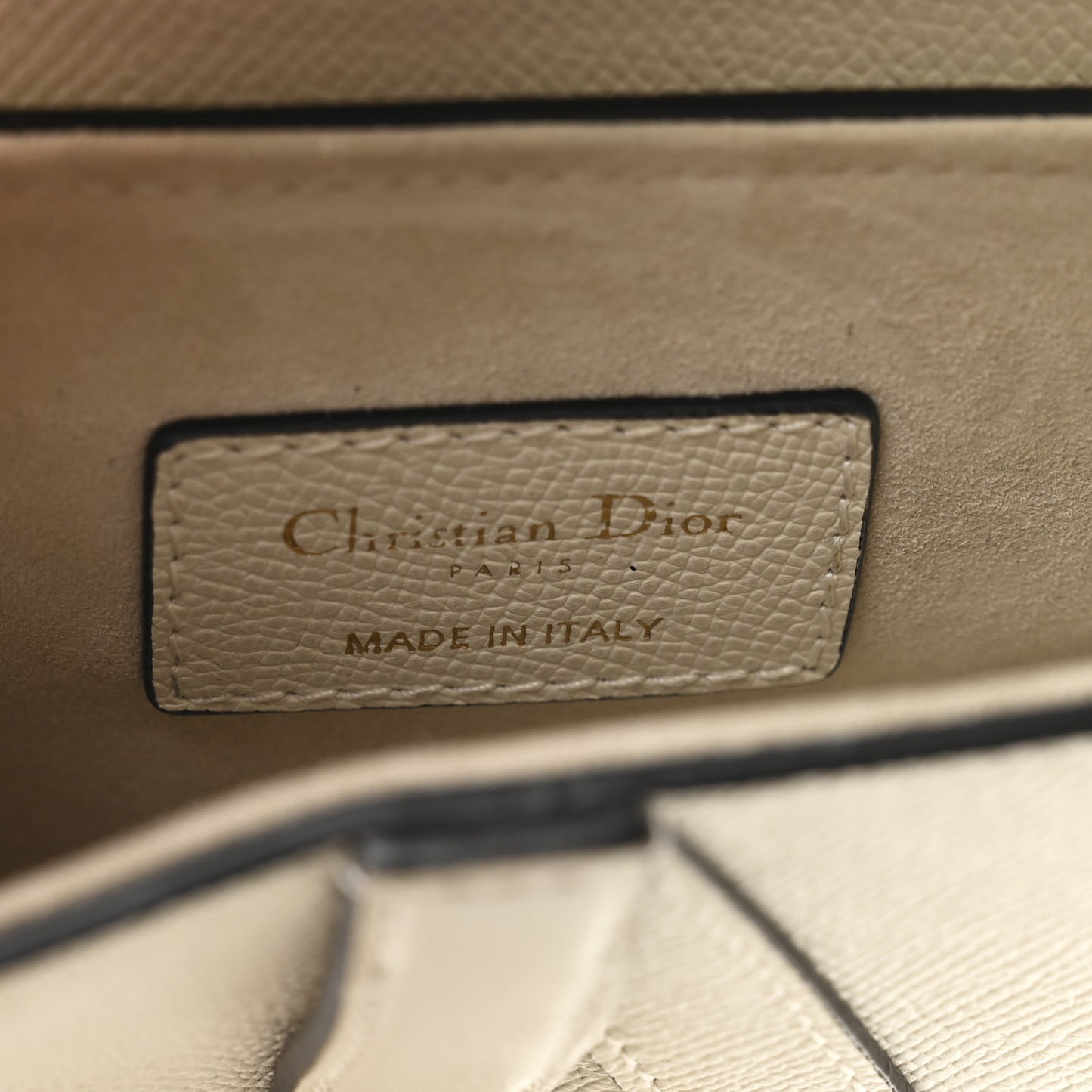 Grained Calfskin Mini Saddle Bag White