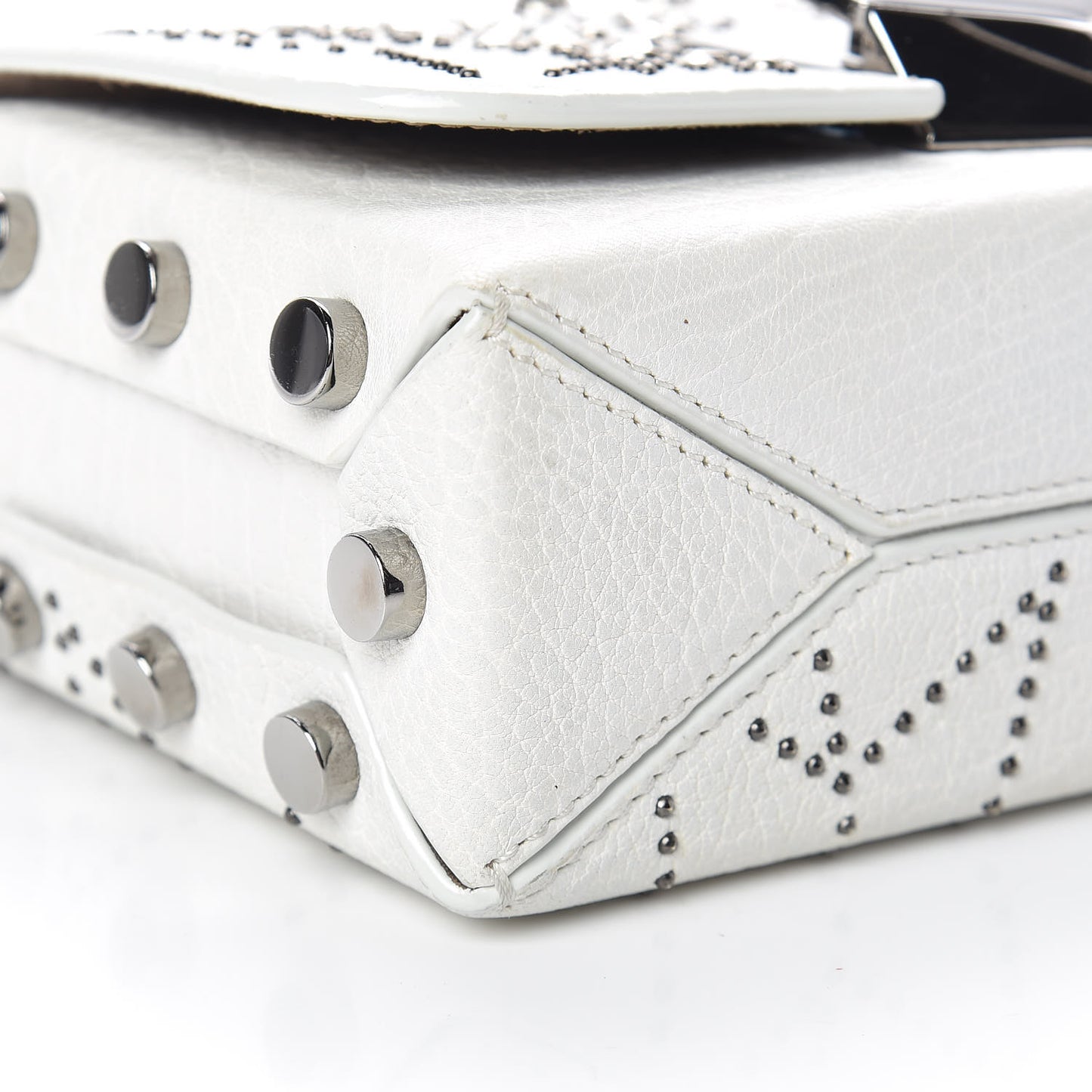Lambskin Studded Star Lockett Petite Crossbody Bag Chalk