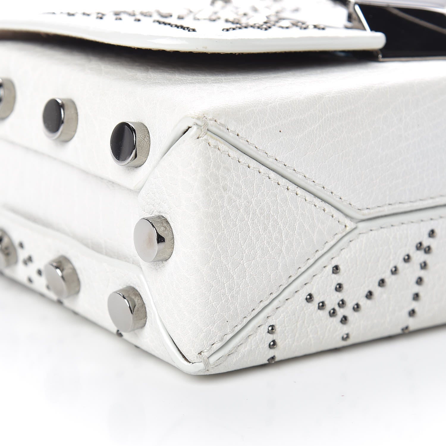 Jimmy Choo Lambskin Studded Star Lockett Petite Crossbody Bag Chalk 9 of 10