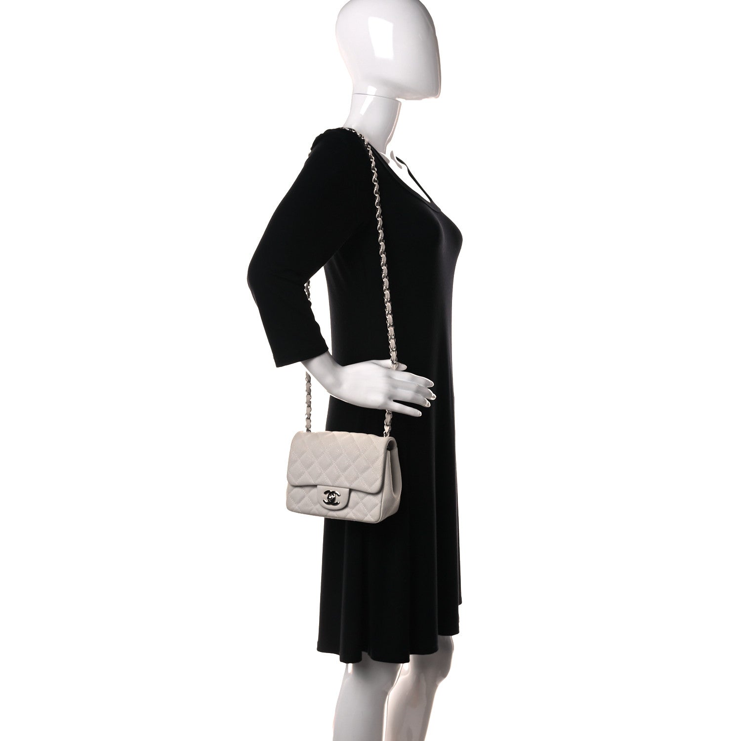 Chanel Caviar Quilted Mini Square Flap White 3 of 14