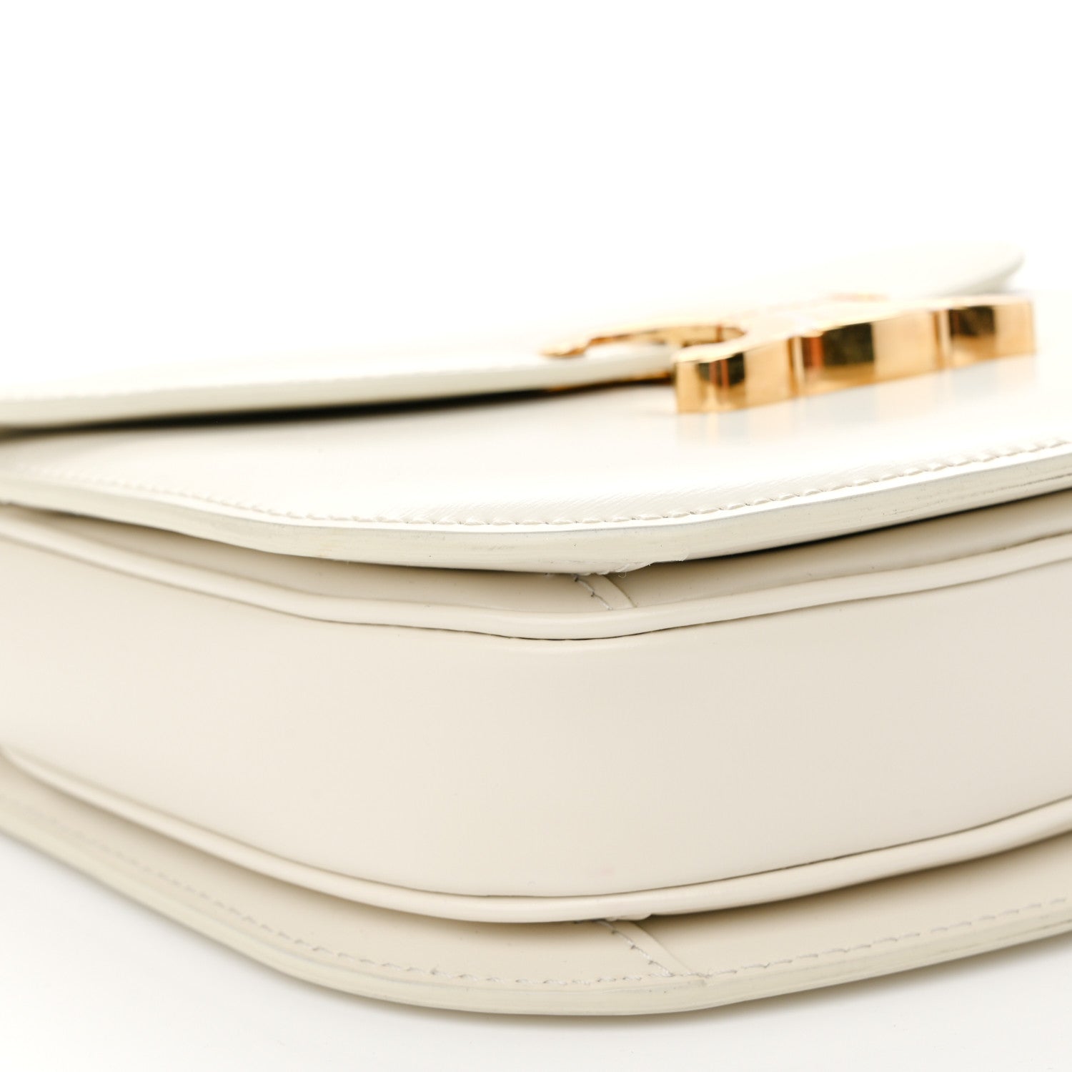 Celine Shiny Calfskin Triomphe Chain Besace Clea White 8 of 9