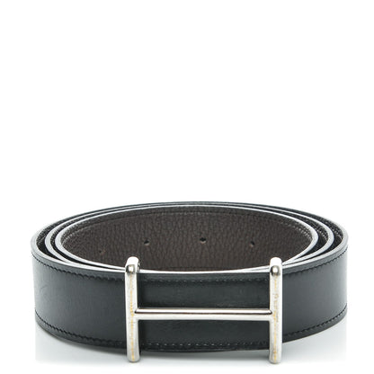 Hermes Box Togo 32mm Idem H Belt 100 Black Chocolate 1 of 8