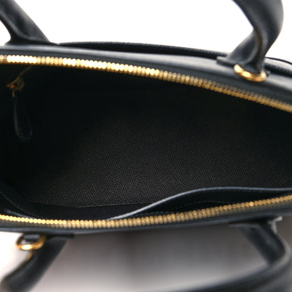 Balenciaga Signature Grained Calfskin Logo S Ville Top Handle Bag Black White 6 of 13