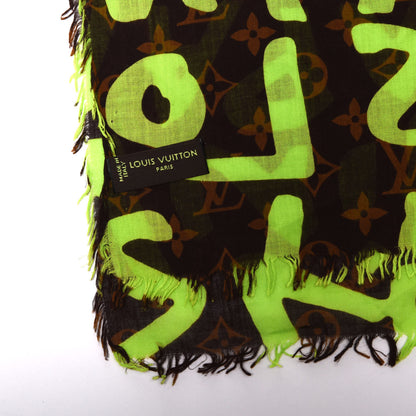 Louis Vuitton Cotton Graffiti Pareo Green 4 of 4