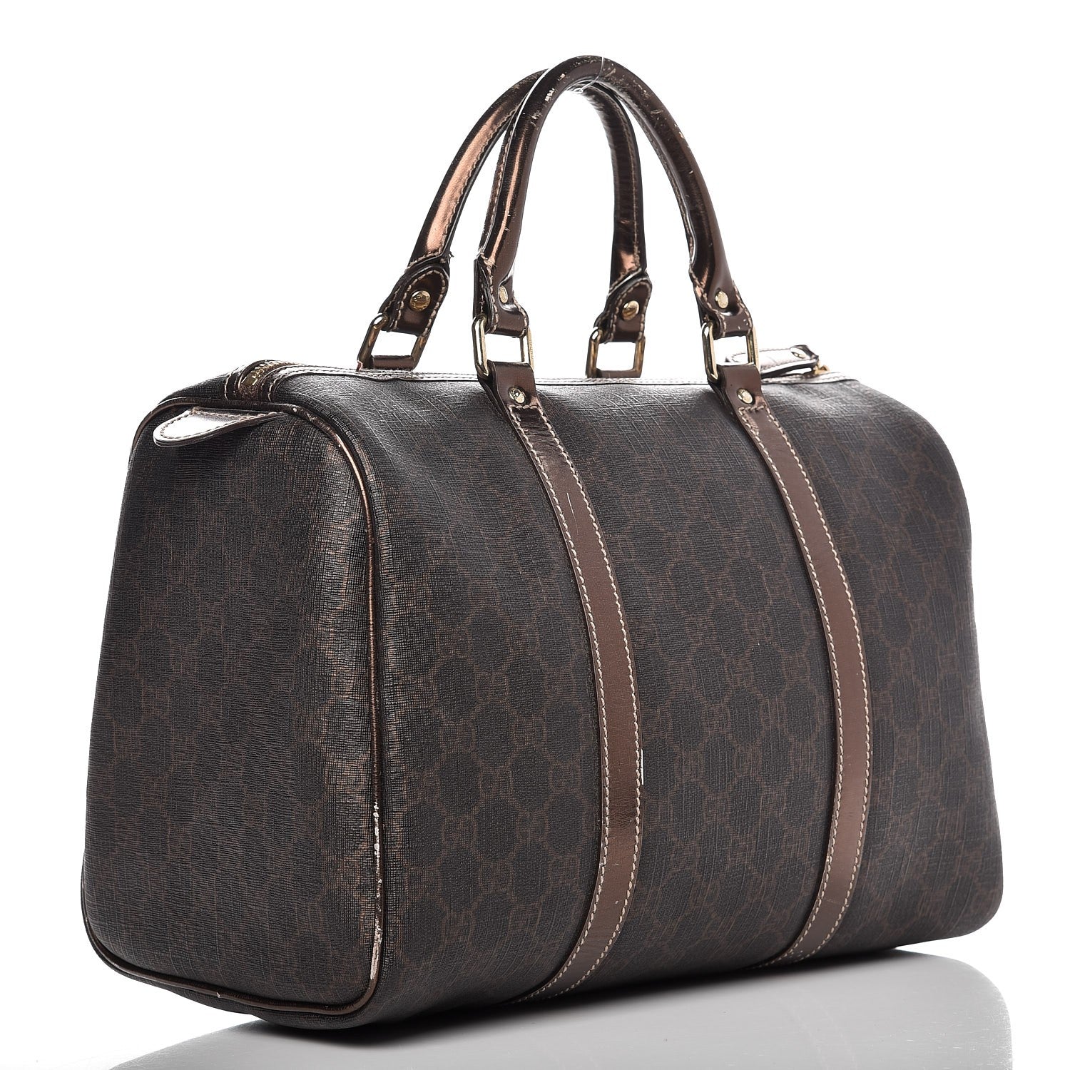 Gucci Metallic Monogram GG Plus Boston Tote Bronze 3 of 12