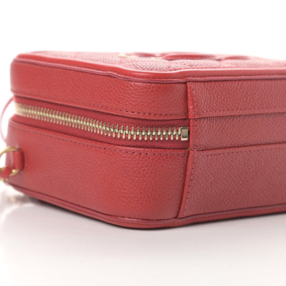 Chanel Caviar Quilted Small CC Filigree Vanity Case Red 9 of 13