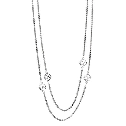 David Yurman Sterling Silver Logo Station Necklace 46" 1 of 5