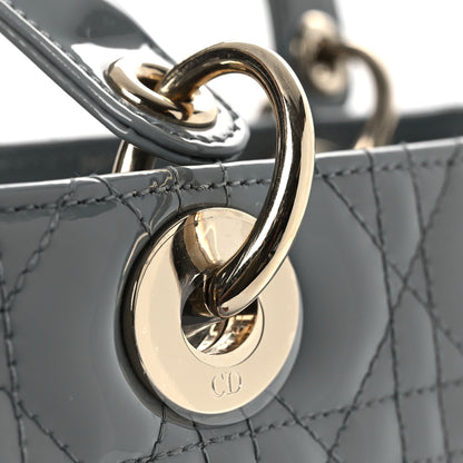 Christian Dior Patent Cannage Medium Lady Dior Grey 11 of 13