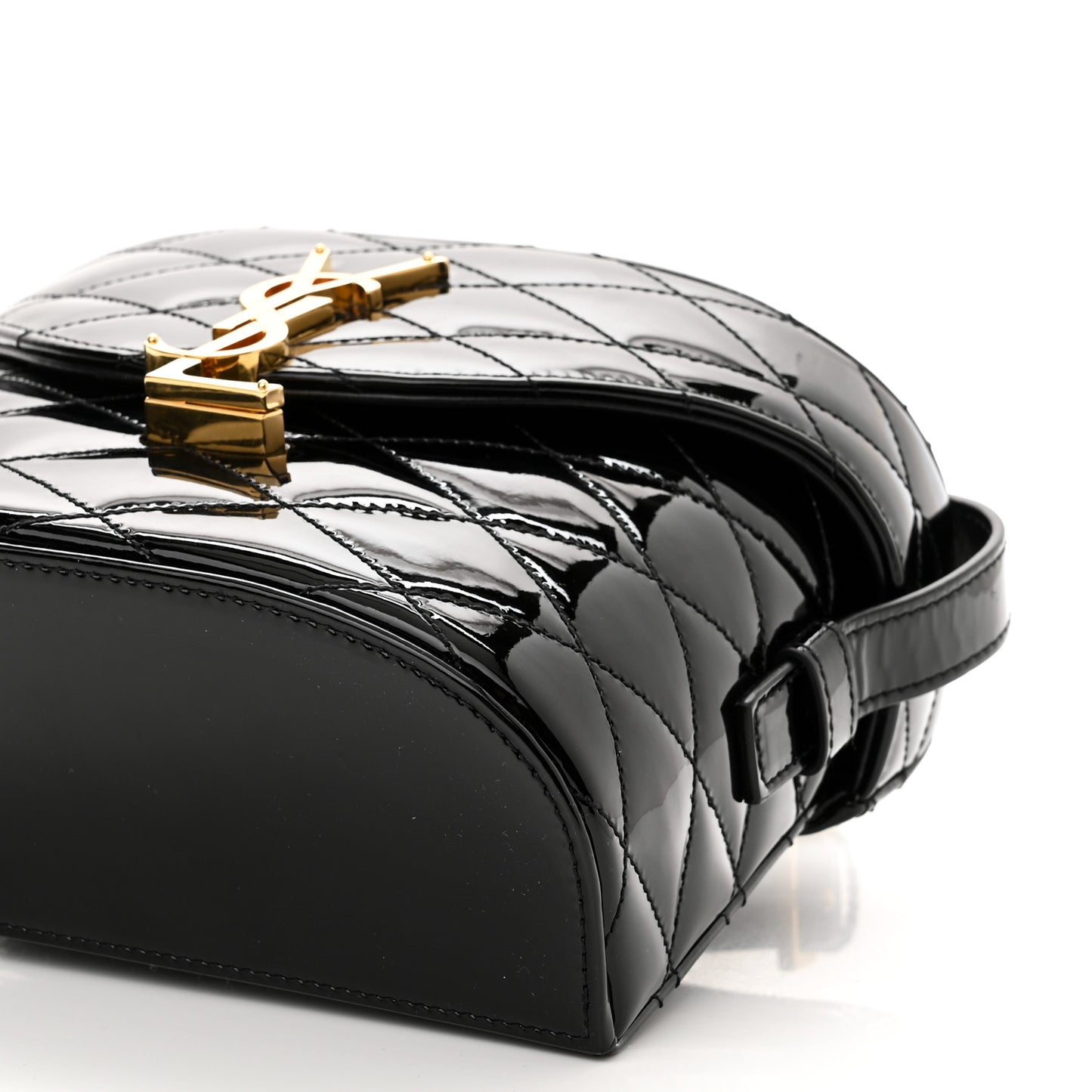 Patent Matelasse Monogram June Box Bag Black